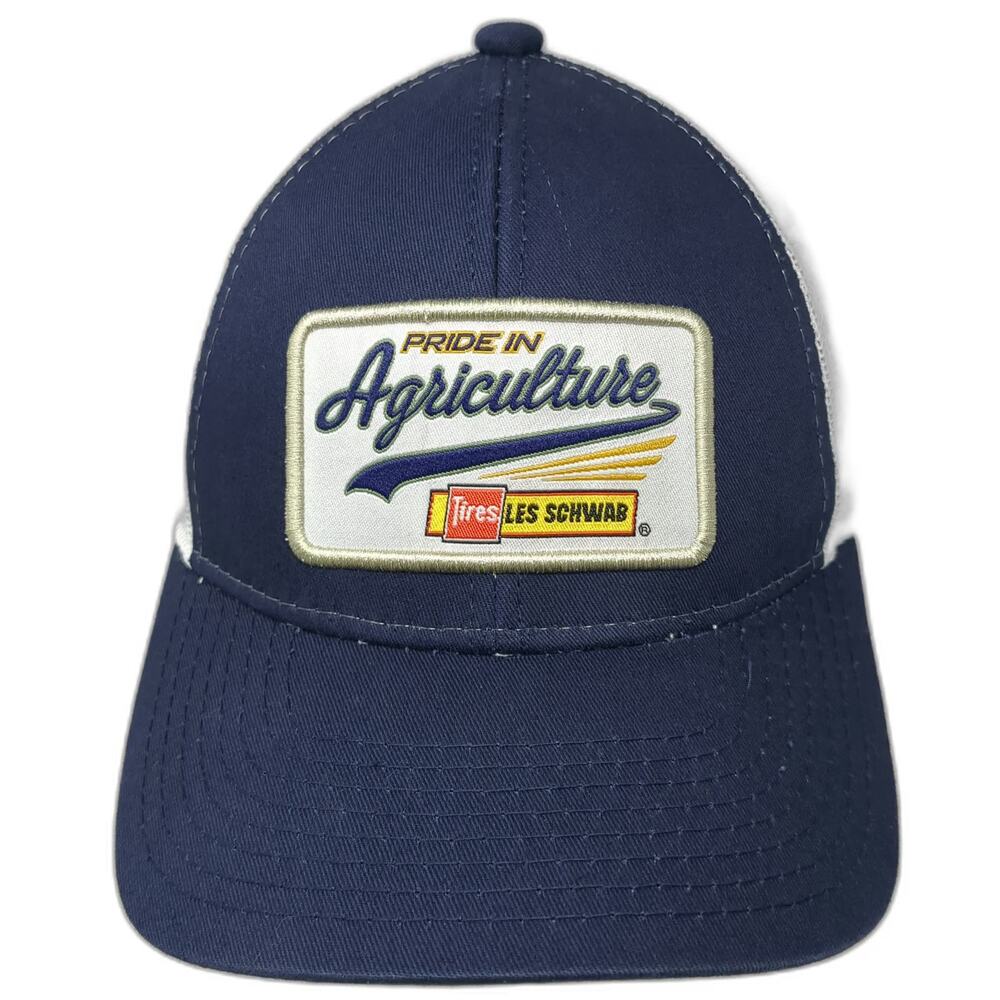 Les Schwab Tires Trucker Hat Blue One Size Pride in Agriculture Mesh Snapback